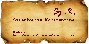 Sztankovits Konstantina névjegykártya